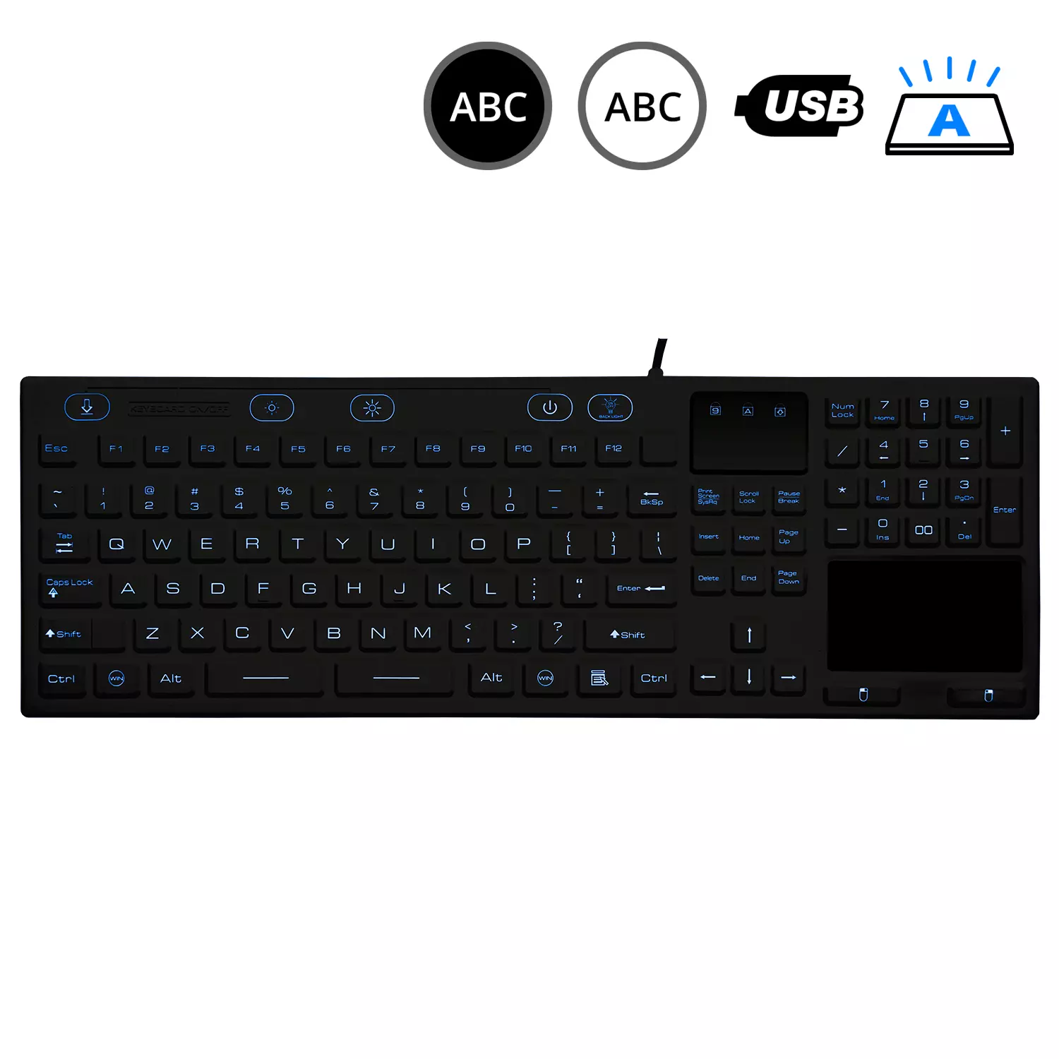 SK314-BL - silikonová klávesnice s touchpadem CZ SK314-BL - silikonová klávesnice s touchpadem CZ