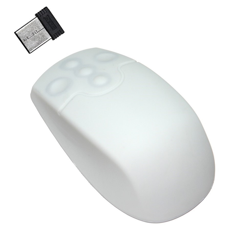 SM502WL - silikonová myš, bezdrátová, bílá
