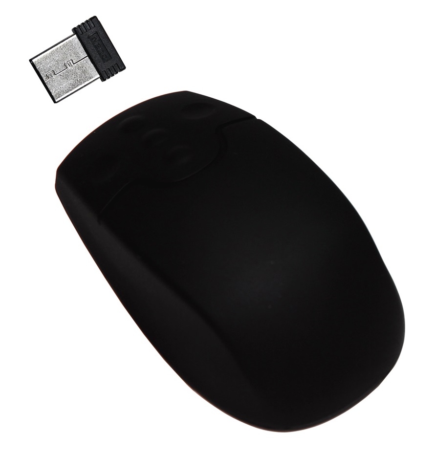 SM502WL - silikonová myš, bezdrátová, černá