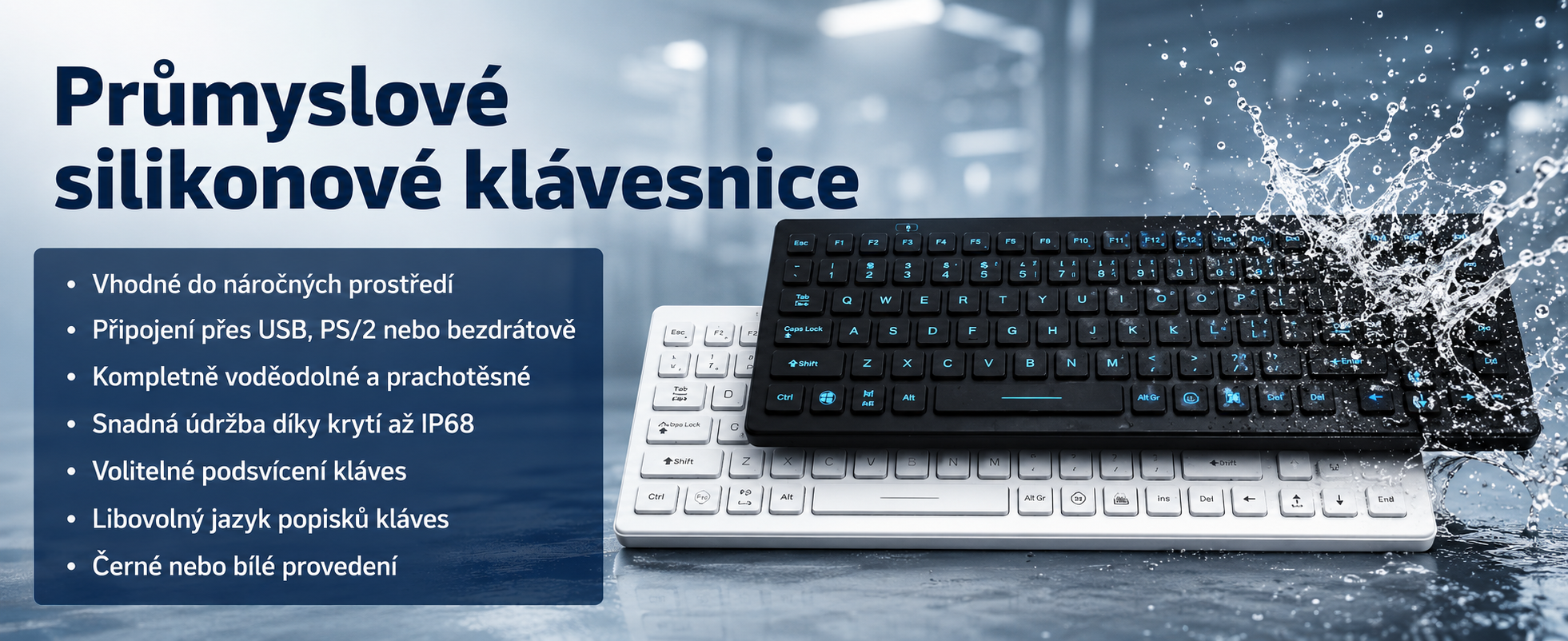 Průmyslové silikonové klávesnice